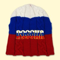Wintermütze "Russia", weiss/blau/rot, 100 % Acryl