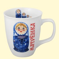 Tasse"Matröschka in Blau" 0,4L